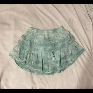 LoveShackFancy Ruffle Mini Skirt (Jade Mist Hand Dye)